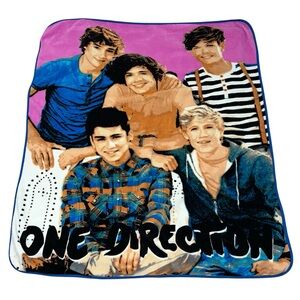 One Direction Fleece Blanket Vintage 2000’s Y2K Soft Bedding Music Lounge Cozy